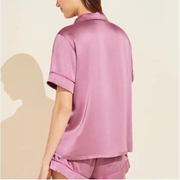 NWT Eberjey Inez Washable Silk Short Pajama Set – Large – Italian Rose/Foxglove - Picture 2 of 2